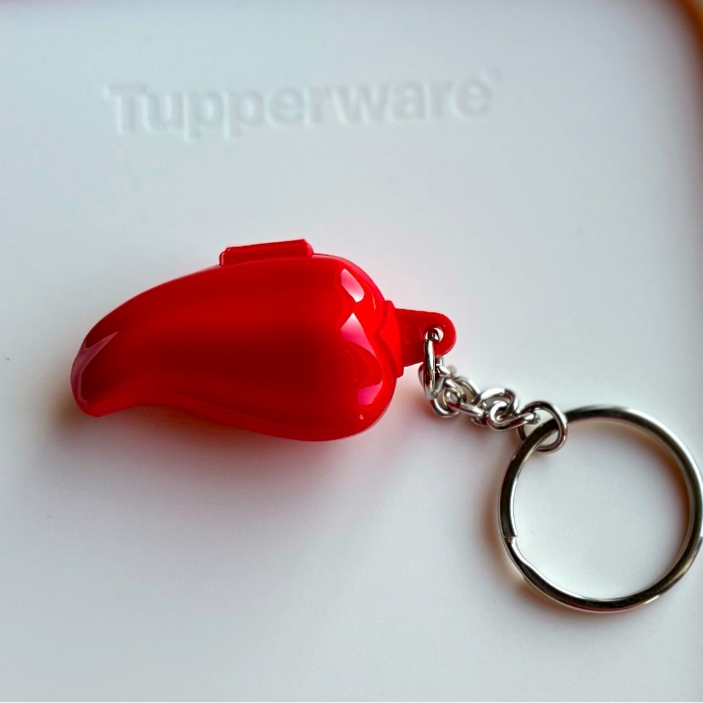 Tupperware Red Pepper Keychain